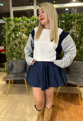 Tasarım Poplin Detay Sweatshirt