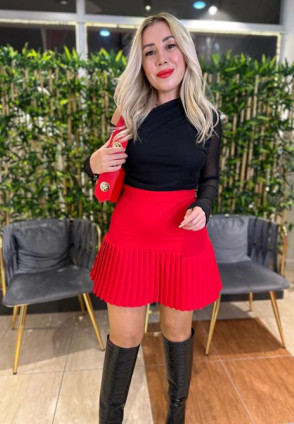 Siyah Tek Omuz Şifon Bluz