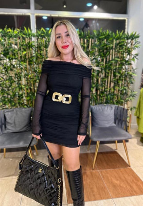 Siyah Carmen Yaka Şifon Elbise