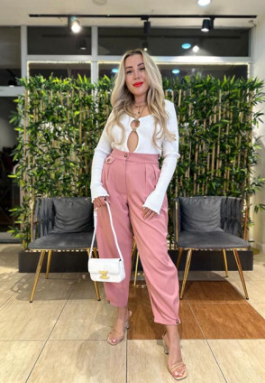 Şalvar Kesim Pembe Pantolon