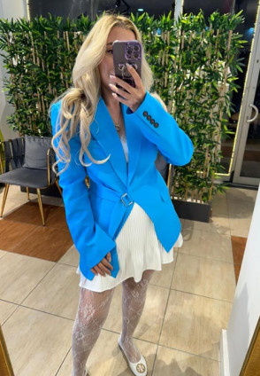 Mavi Sırt Detay Tasarım Ceket