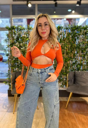 Orange Çıtçıtlı Body