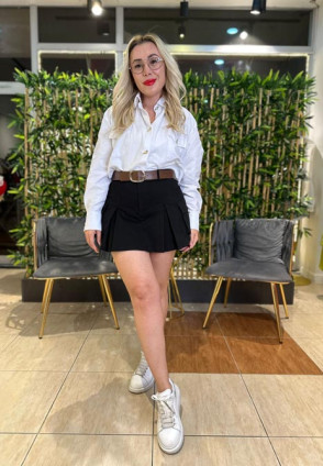 M. Dutti Beyaz Crop Gömlek