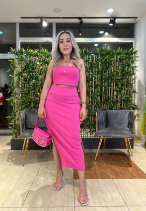 Hdm Pembe Eteği Cepli Takım