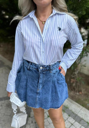 Polo Mavi Çizgili Gömlek