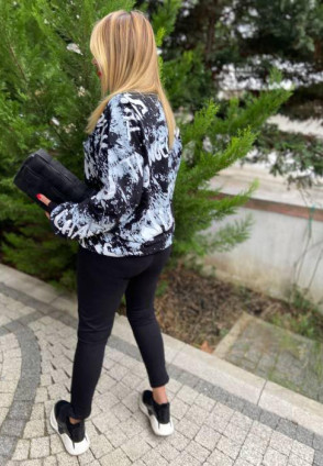 Black Baskı Detaylı Sweatshirt