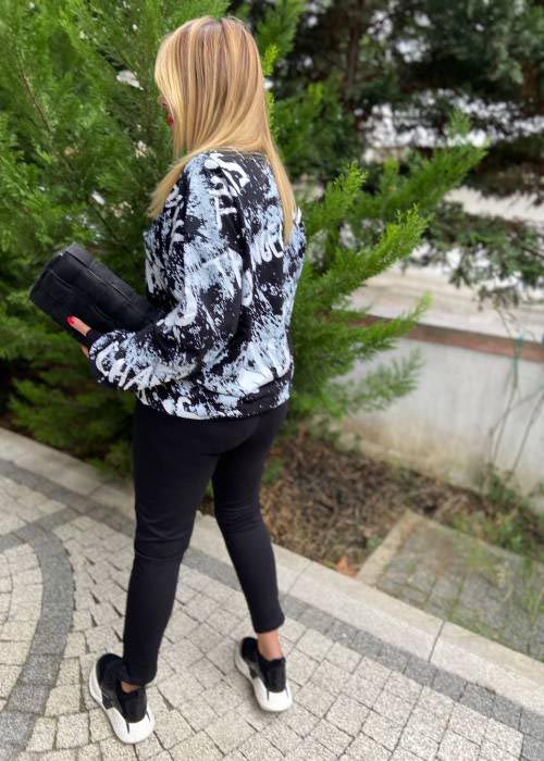 Black Baskı Detaylı Sweatshirt