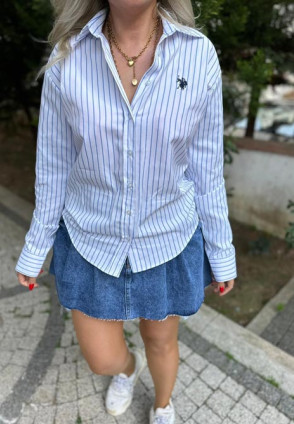 Polo Mavi Çizgili Gömlek