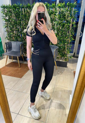 Hdm Siyah Kapüşonlu Tayt Takım