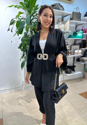 Mango Siyah Pantolonlu Takım