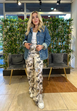 Denim Sırt Baskı Detay Ceket