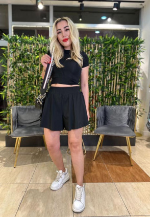 Siyah Şort Etek Spor Takım