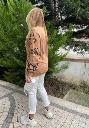 Kahve Zımbalı Sweatshirt