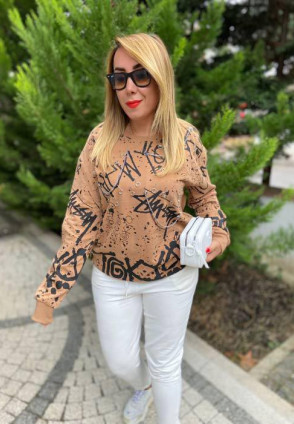 Kahve Zımbalı Sweatshirt