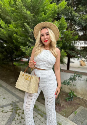 Viviana Beyaz Örme Takım