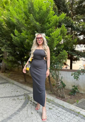 Antrasit Yanı Pencereli Elbise