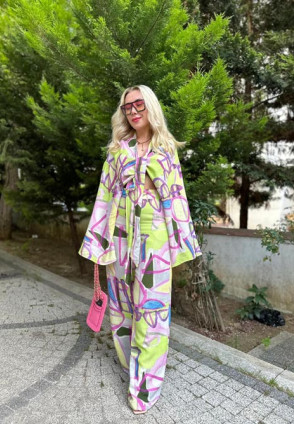 Lisa Keten Pantolonlu Takım