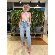 Yırtık Detay Mom Jean