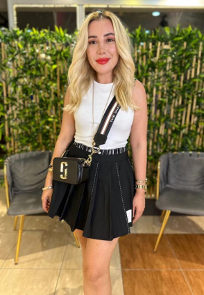 Dlvn Beyaz Halter Yaka Body