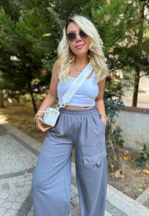 Lsk Gri Bol Paça Pantolon