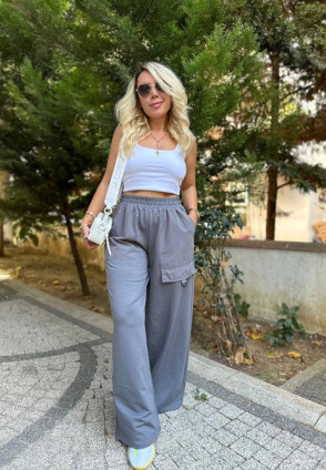 Lsk Gri Bol Paça Pantolon