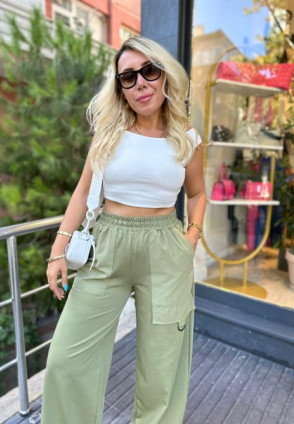 Lsk Haki Bol Paça Pantolon