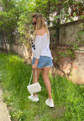 Mini Denim Yırtıklı Şort - Mavi