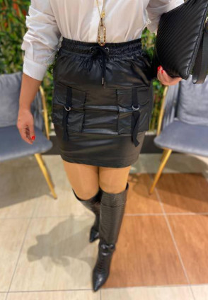 Deri Cepli Mini Etek