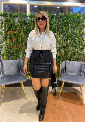 Deri Cepli Mini Etek