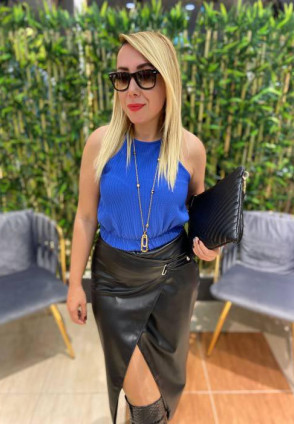 Zara Model Deri Etek Siyah