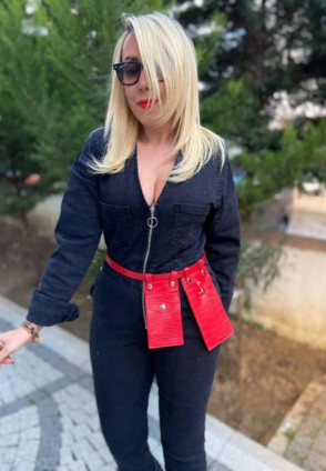 Kırmızı Croco Desen Kemer