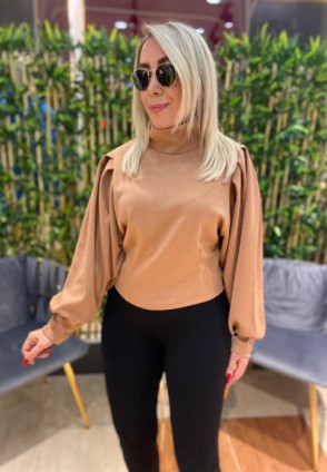 Camel Balon Kol Bluz
