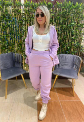 Polarlı Lila Eşofman Takım