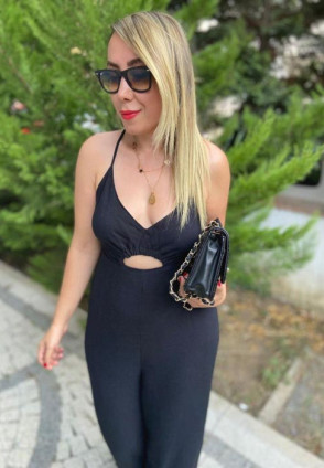 Sırt Dekolteli Keten Tulum