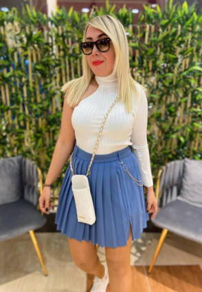 Tek Kol Zara Model Bluz Ekru