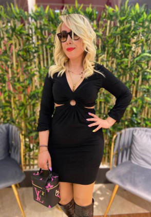 Pencere Detaylı Elbise Black