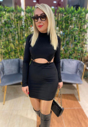 Halka Detaylı Mini Elbise