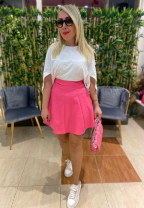 Şortlu Mini Etek Pembe