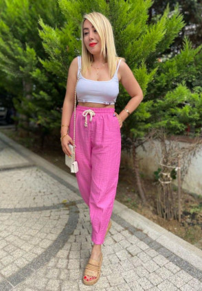 Pembe Şalvar Pantolon