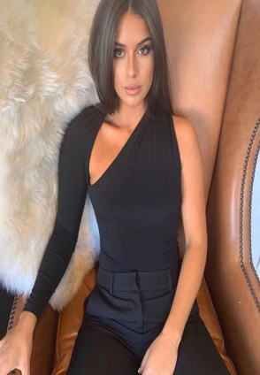 Tek Omuz Tasarım Body - Siyah