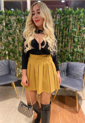 Yağ Yeşili Pilili Etek