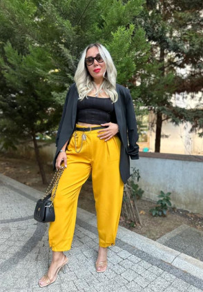 Şalvar Kesim Hardal Pantolon