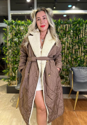 Lvr Kahve Uzun Şişme Mont